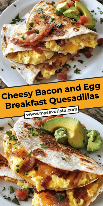 Cheesy Bacon and Egg Breakfast Quesadillas