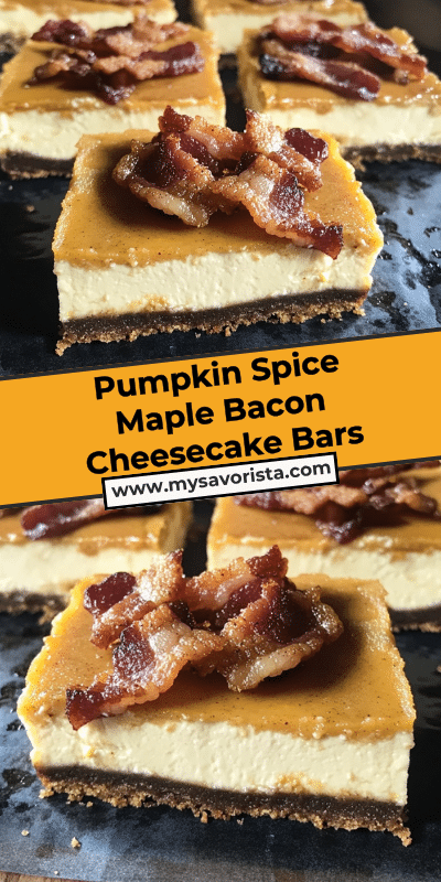 Pumpkin Spice Maple Bacon Cheesecake Bars