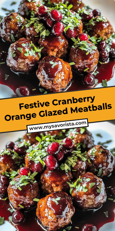 Festive Cranberry Orange Glazed Meatballs