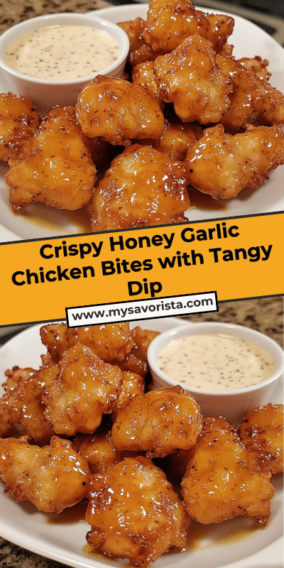 Crispy Honey Garlic Chicken Bites with Tangy Dip