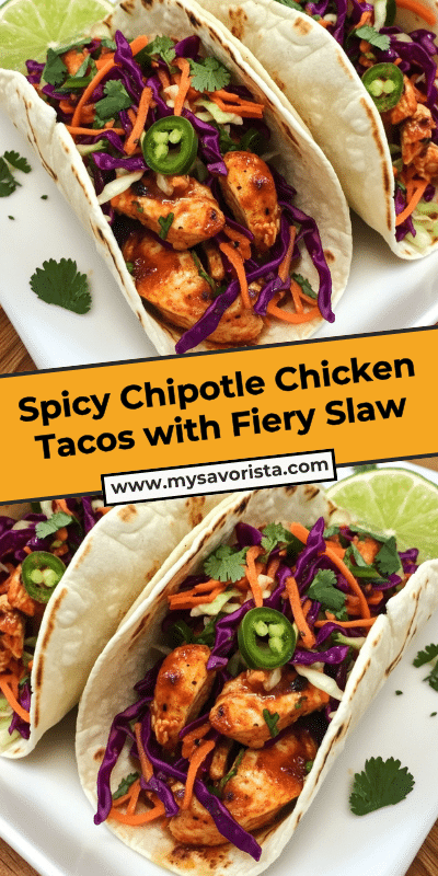 Spicy Chipotle Chicken Tacos with Fiery Slaw