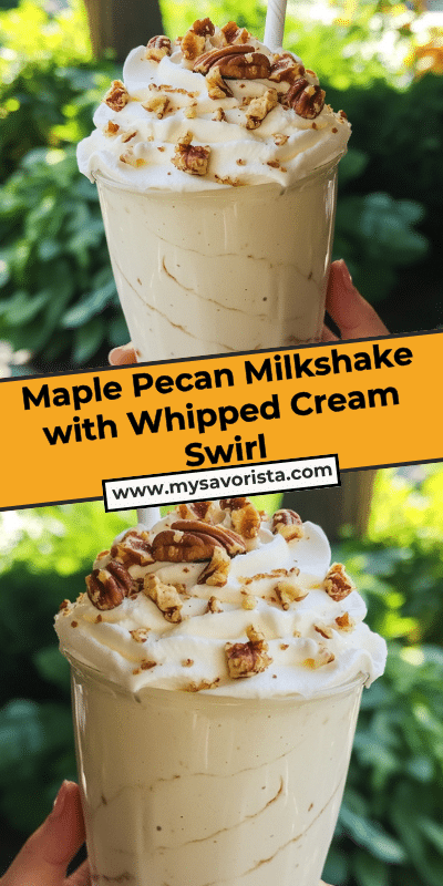 Maple Pecan Milkshake with Whipped Cream Swirl