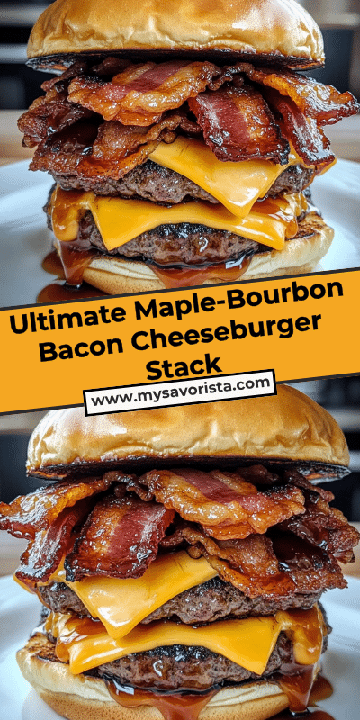 Ultimate Maple-Bourbon Bacon Cheeseburger Stack