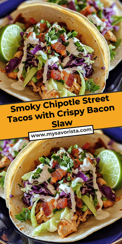 Smoky Chipotle Street Tacos with Crispy Bacon Slaw