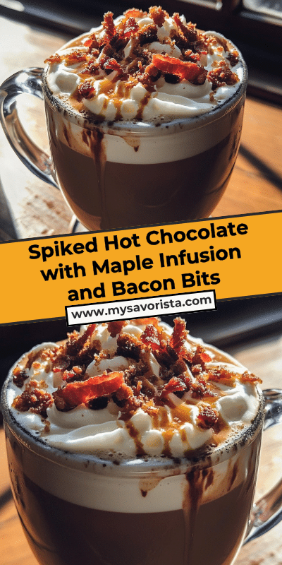 Spiked Hot Chocolate with Maple Infusion and Bacon Bits
