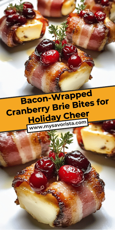 Bacon-Wrapped Cranberry Brie Bites for Holiday Cheer