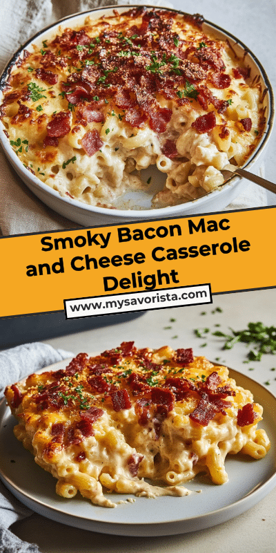 Smoky Bacon Mac and Cheese Casserole Delight