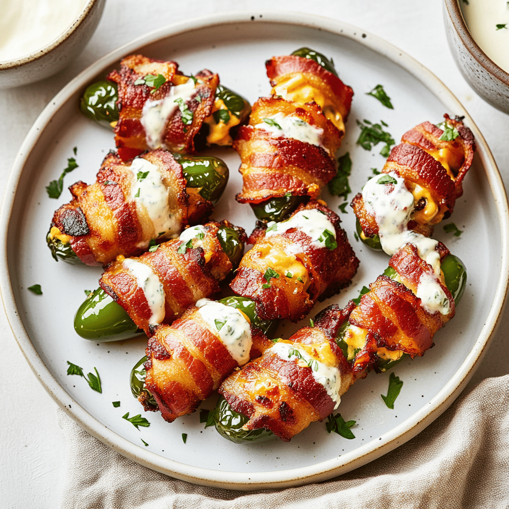 Bacon-Wrapped Jalapeño Popper Bites with Creamy Ranch Drizzle — chef-tested restaurant-quality photo