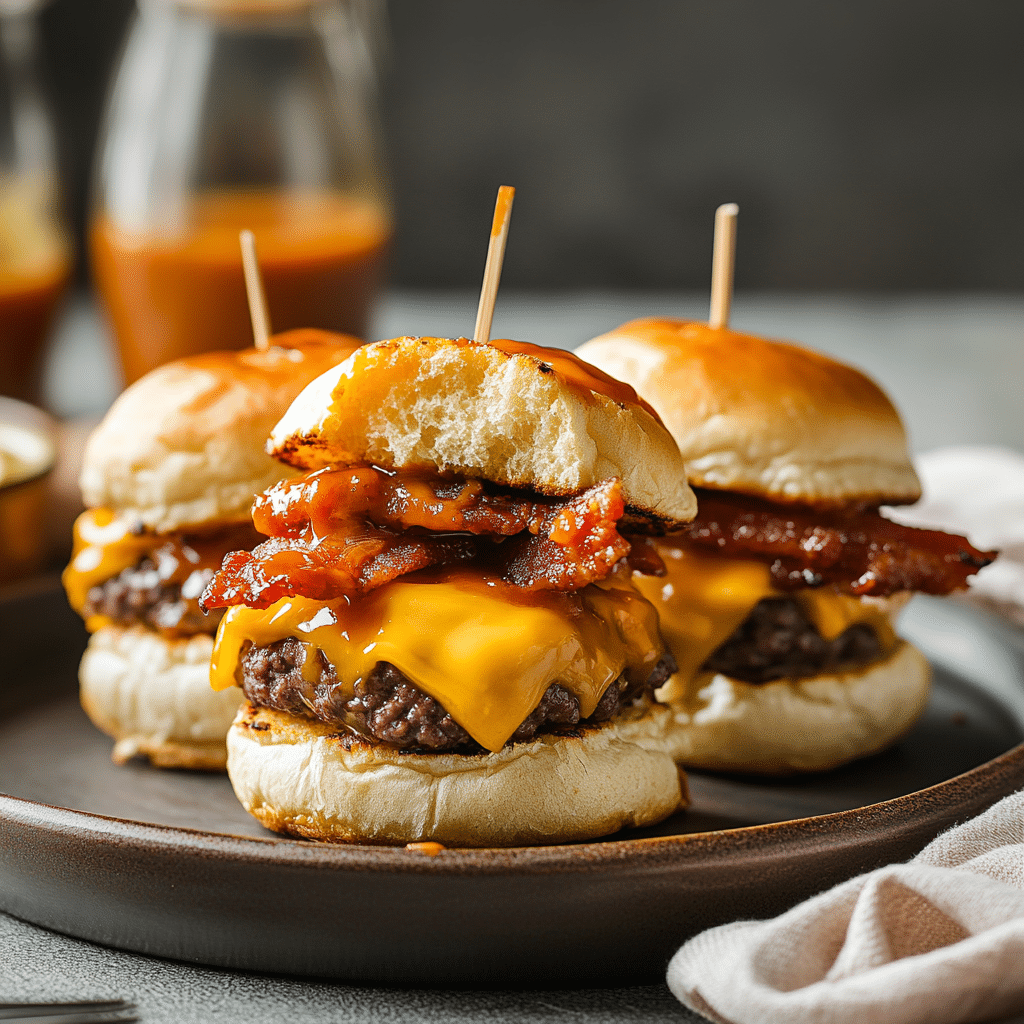 BBQ Bacon Cheeseburger Sliders with Tangy Sauce — chef-tested restaurant-quality photo