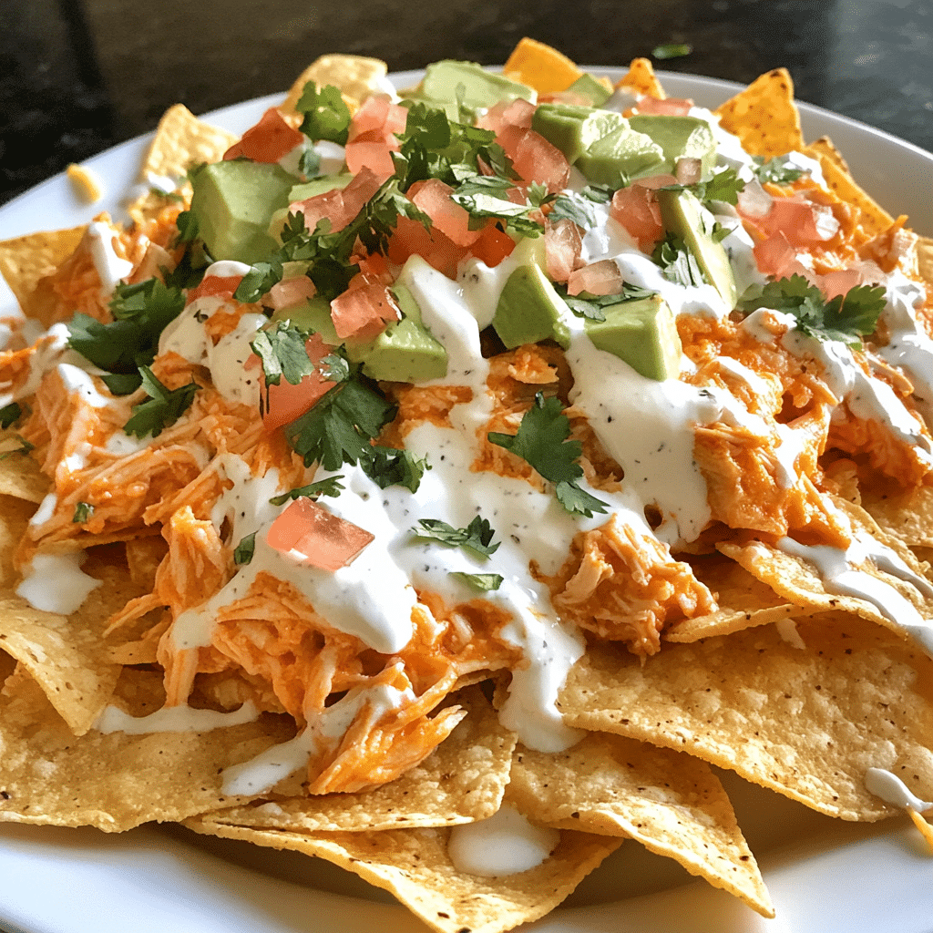 Buffalo Chicken Nachos with Creamy Drizzle — chef-tested restaurant-quality photo