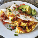 How to make Cheesy Bacon and Egg Breakfast Quesadillas — key cooking step