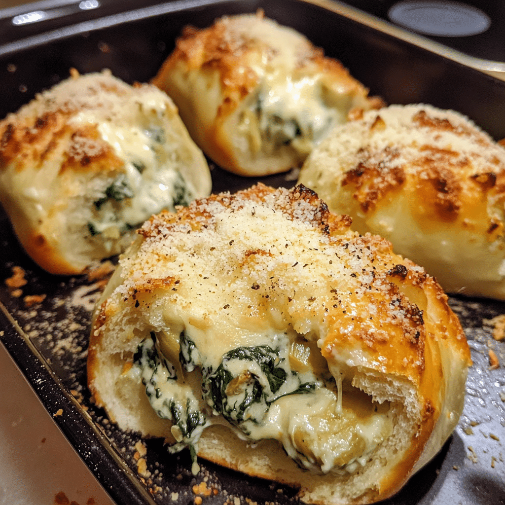 Cheesy Spinach Artichoke Dip Stuffed Bread Bites — chef-tested restaurant-quality photo