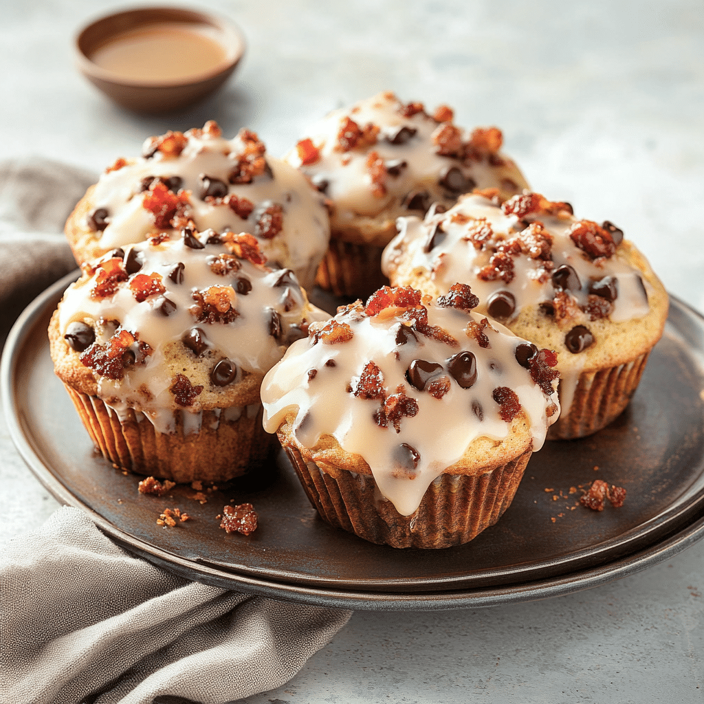 Chocolate Chip Bacon Muffins with Maple Glaze — chef-tested restaurant-quality photo
