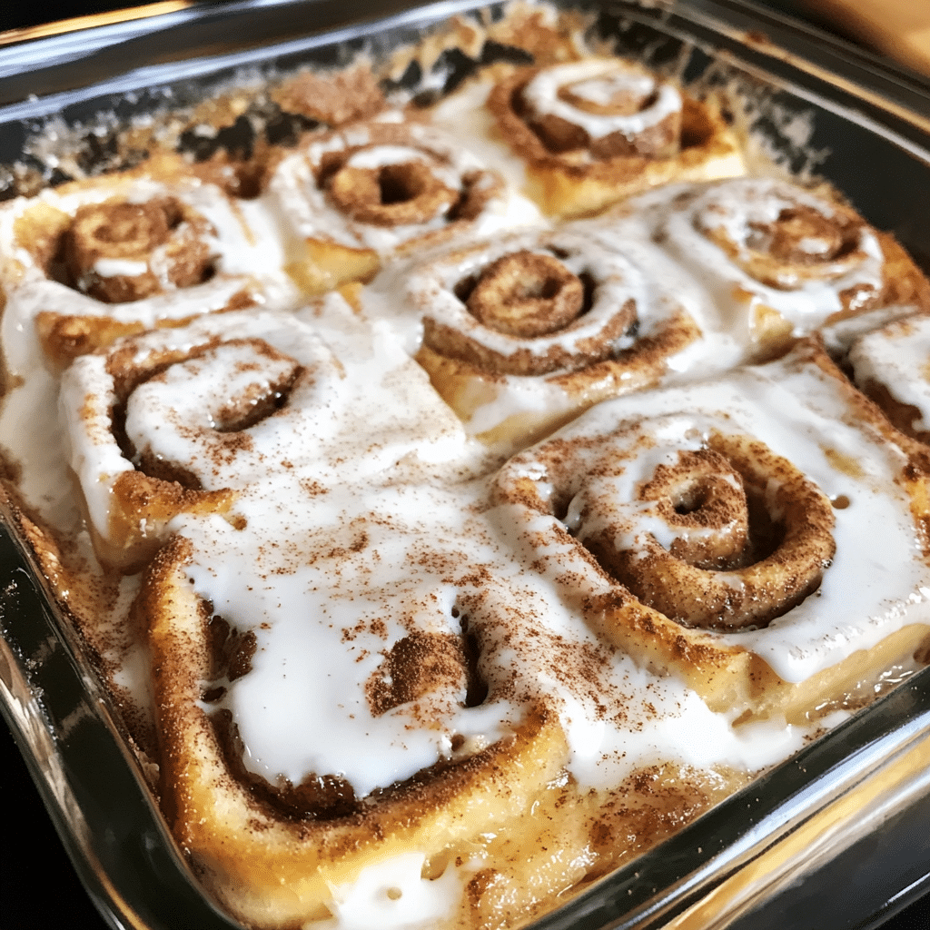 How to make Cinnamon Roll French Toast Bake — key cooking step