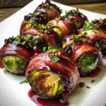 Cranberry-Glazed Bacon-Wrapped Brussels Sprouts — chef-tested restaurant-quality photo