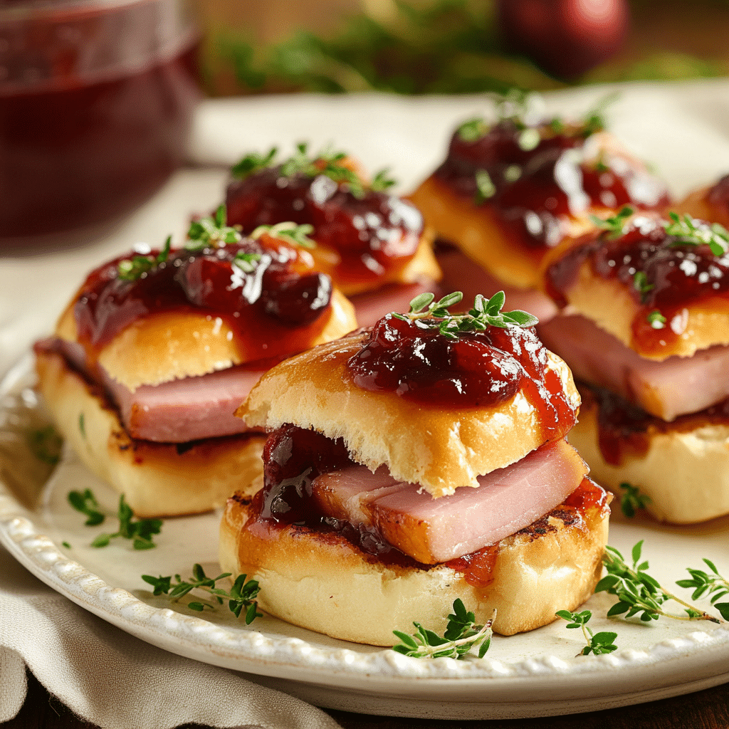 Cranberry Glazed Maple Ham Sliders — chef-tested restaurant-quality photo