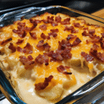 How to make Creamy Cheddar Bacon Potato Casserole Bliss — key cooking step