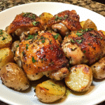 Crispy Garlic Herb Chicken Thighs with Roasted Potatoes — chef-tested restaurant-quality photo