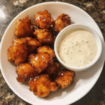 How to make Crispy Honey Garlic Chicken Bites with Tangy Dip — key cooking step