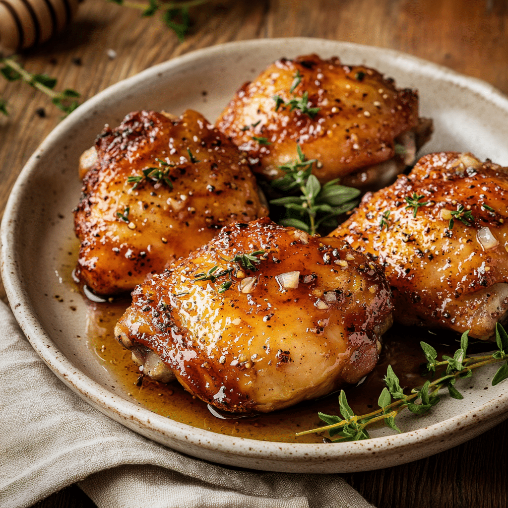 Crispy Honey Garlic Chicken Thighs — chef-tested restaurant-quality photo