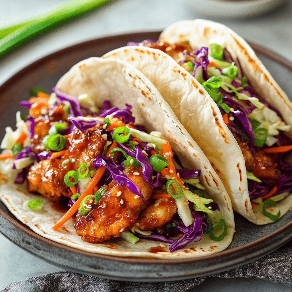 Crispy Korean BBQ Chicken Tacos with Spicy Slaw — chef-tested restaurant-quality photo