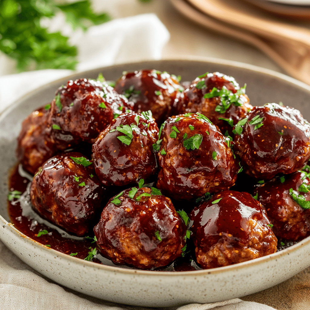 Festive Cranberry BBQ Meatballs for New Year’s Celebrations — chef-tested restaurant-quality photo