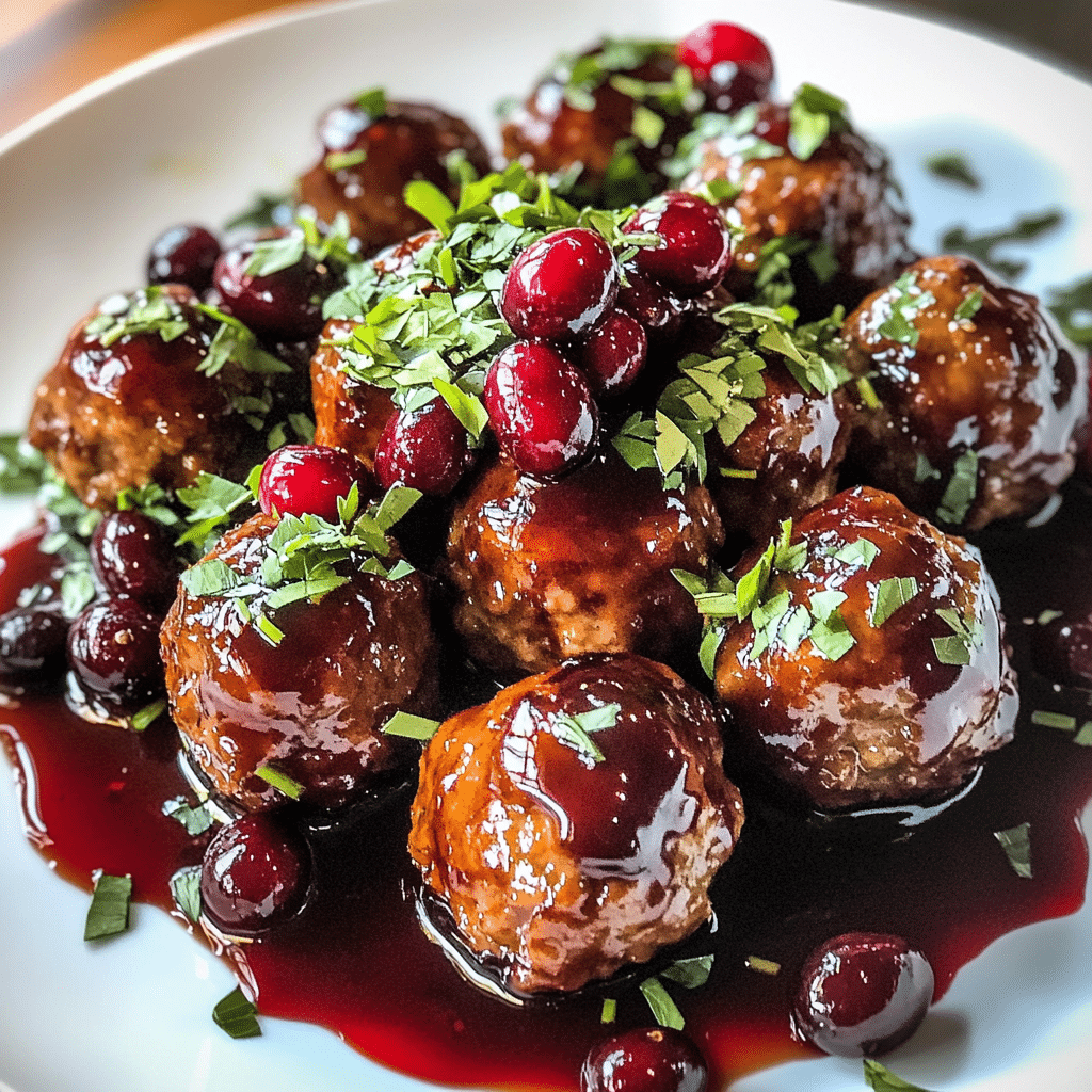 Festive Cranberry Orange Glazed Meatballs — chef-tested restaurant-quality photo