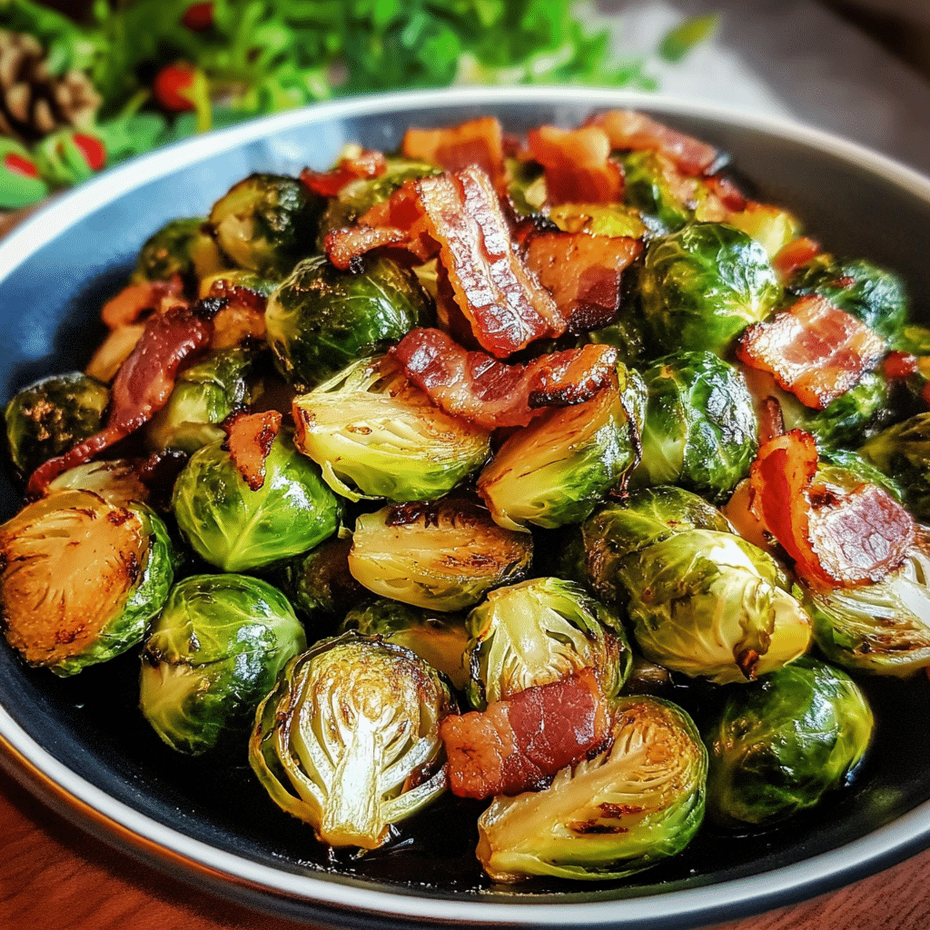 How to make Festive Maple Bacon Brussels Sprouts — key cooking step