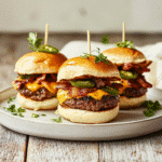 How to make Fiery BBQ Bacon Cheeseburger Sliders with Jalapeño Heat — key cooking step