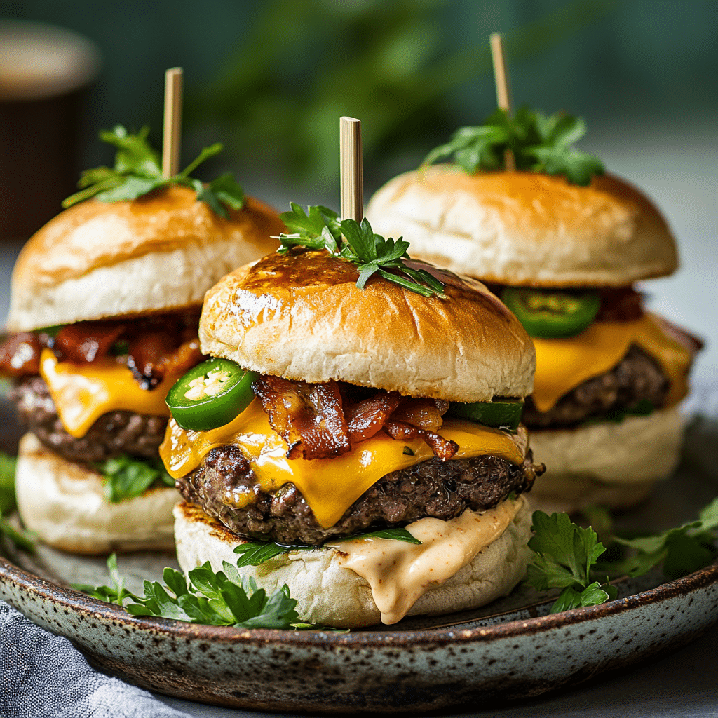 Fiery BBQ Bacon Cheeseburger Sliders with Jalapeño Heat — chef-tested restaurant-quality photo