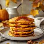 How to make Fluffy Pumpkin Spice Pancakes with Maple Drizzle — key cooking step