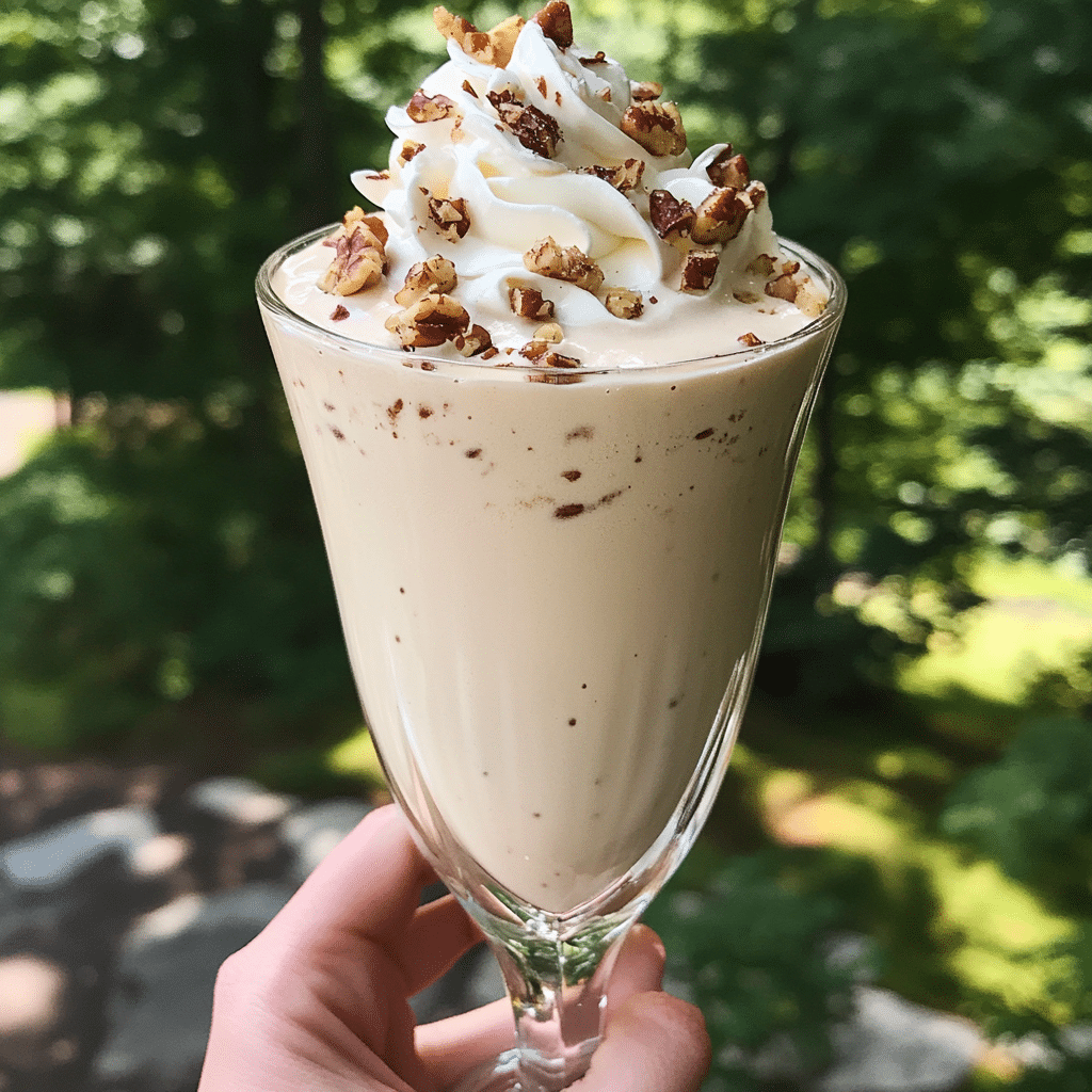 How to make Frosty Maple Pecan Milkshake with Whipped Cream — key cooking step