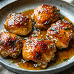 How to make Garlic Butter Chicken Thighs with Crispy Maple Glaze — key cooking step