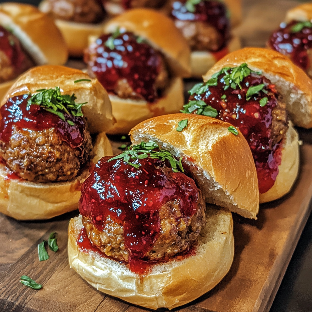 Holiday Cranberry BBQ Meatball Sliders — chef-tested restaurant-quality photo