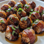 How to make Honey Glazed Bacon-Wrapped Meatballs — key cooking step