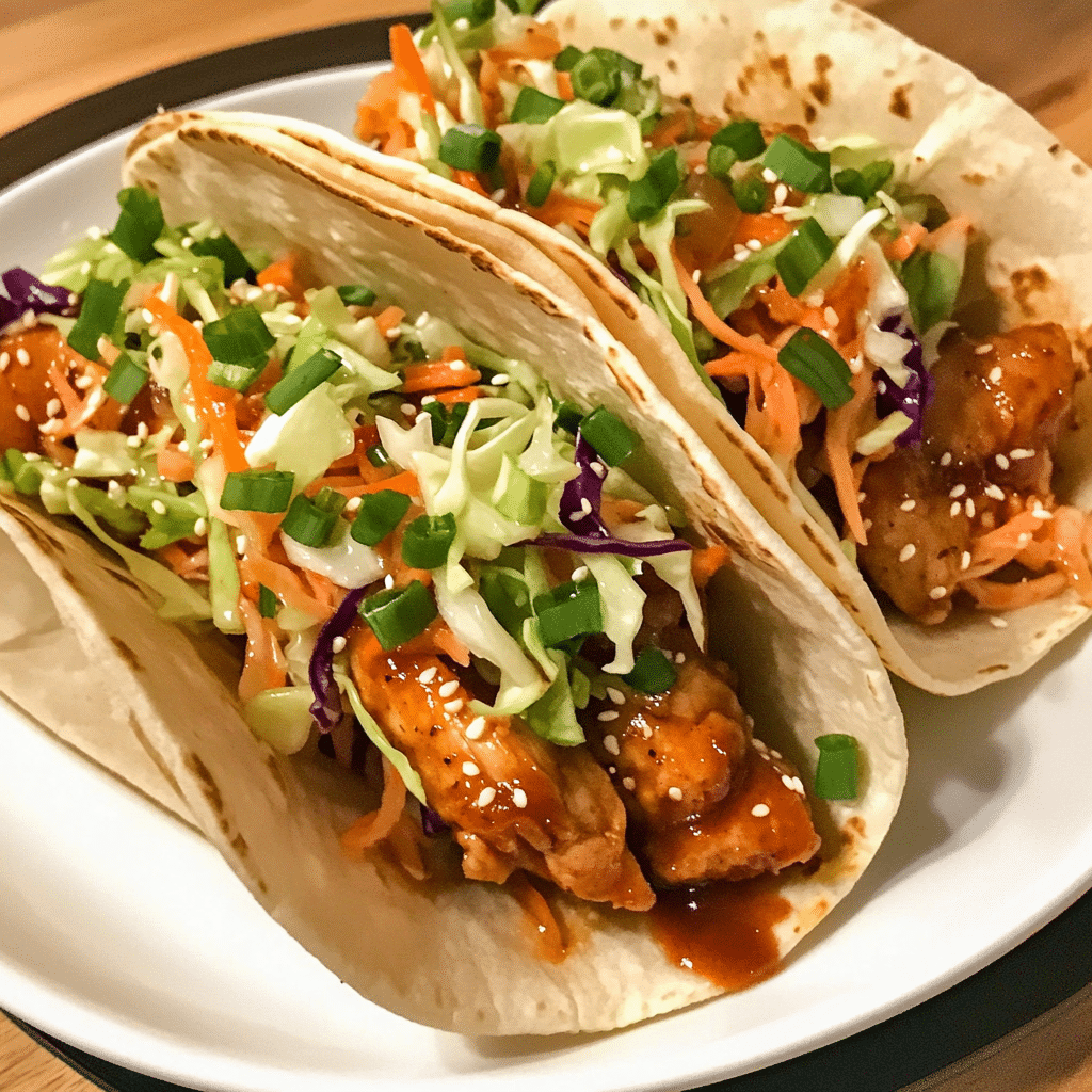 Korean BBQ Chicken Tacos with Spicy Slaw — chef-tested restaurant-quality photo