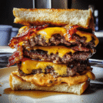 Loaded Bourbon Maple Bacon Cheeseburger Melt — chef-tested restaurant-quality photo