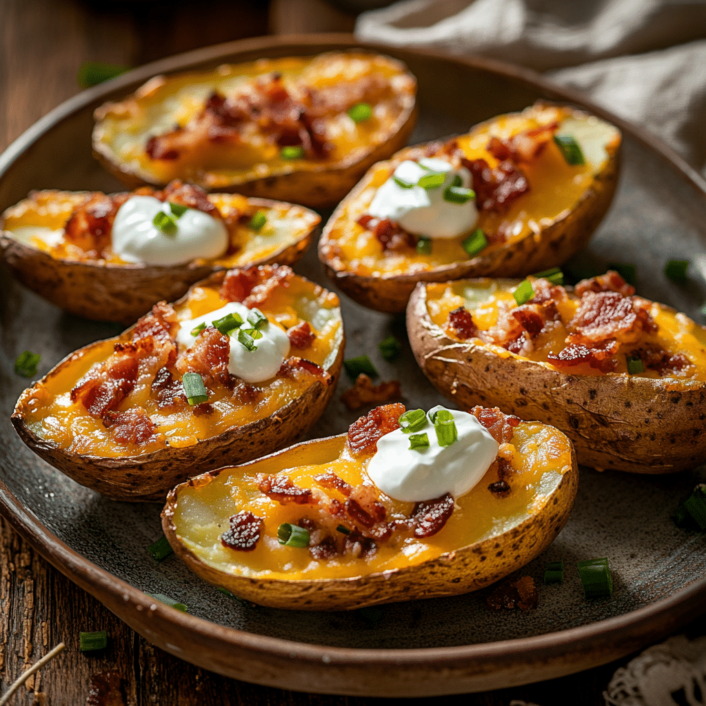 Loaded Cheesy Bacon Potato Skins for Game Day — chef-tested restaurant-quality photo