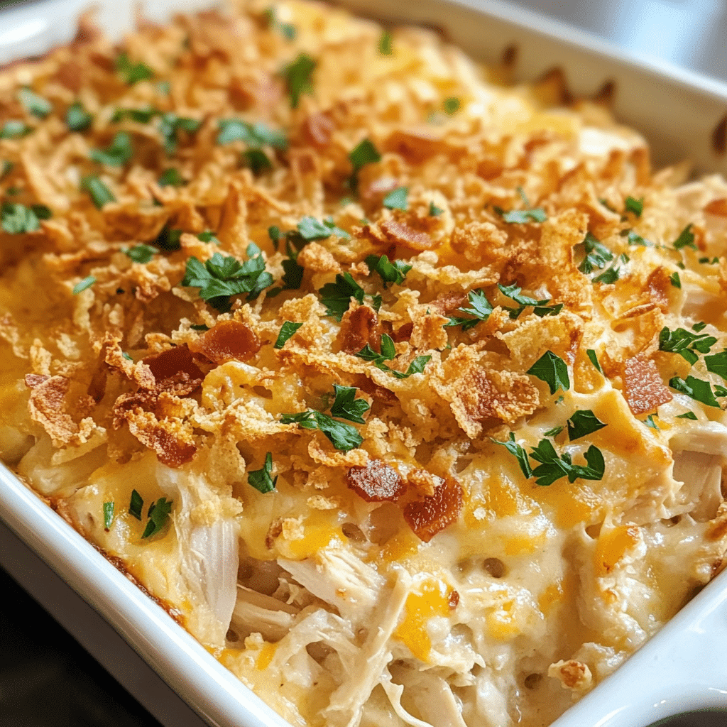 Loaded Chicken Bacon Ranch Casserole for Game Day — chef-tested restaurant-quality photo