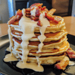 How to make Maple Bacon Pancakes with Sweet Cream Drizzle — key cooking step