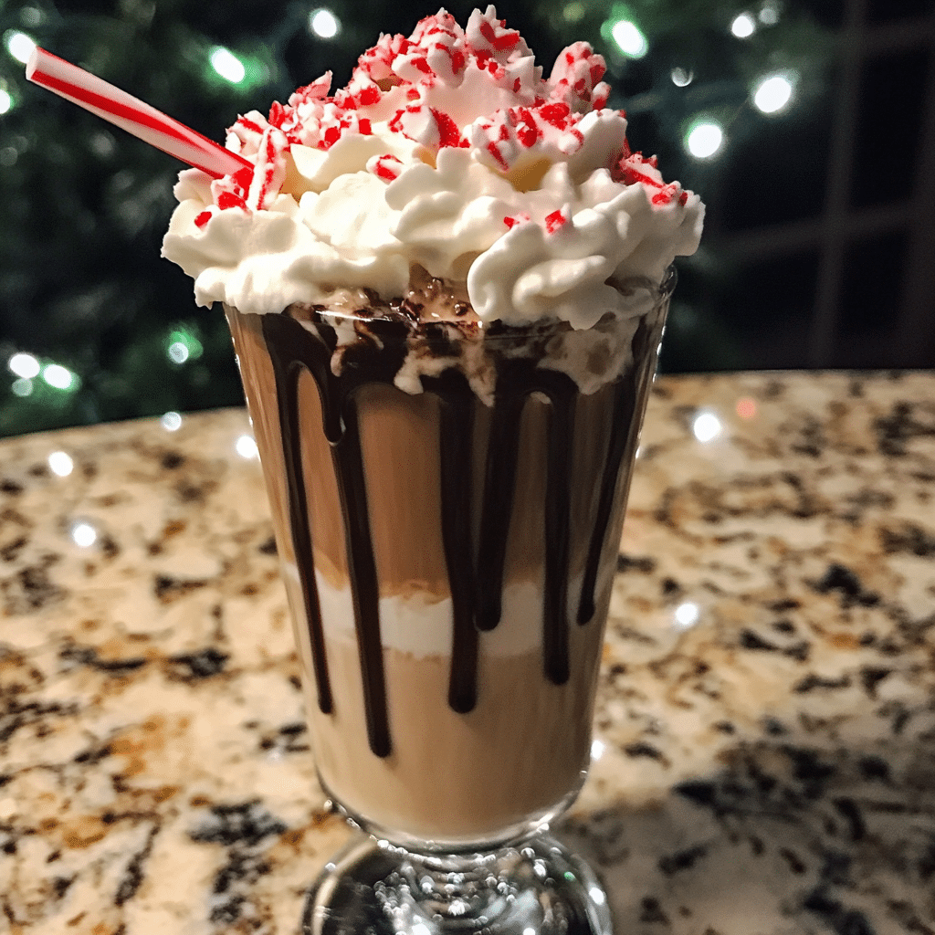 How to make Peppermint Mocha Milkshake with a Touch of Bourbon — key cooking step