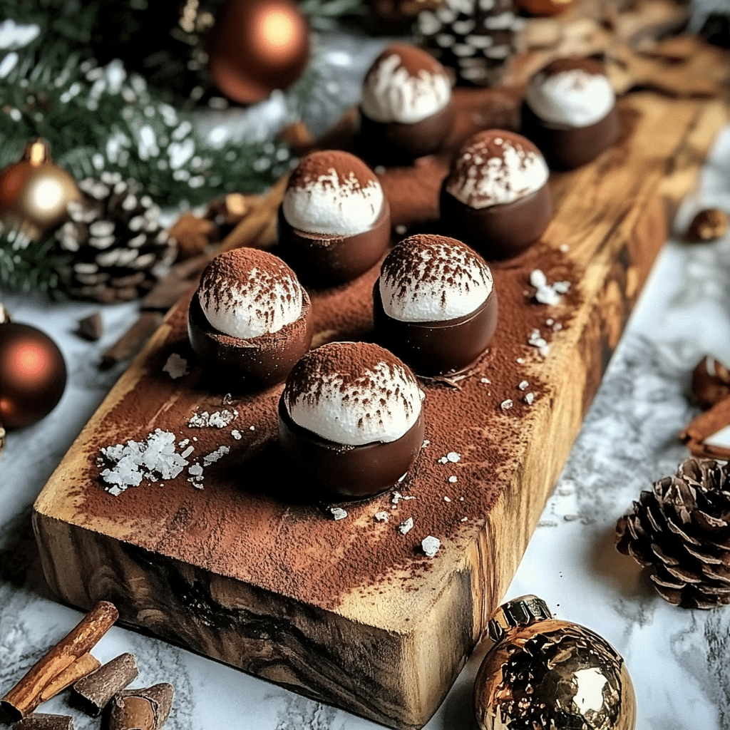 How to make Rich Hot Chocolate Bombs with Marshmallow Center — key cooking step