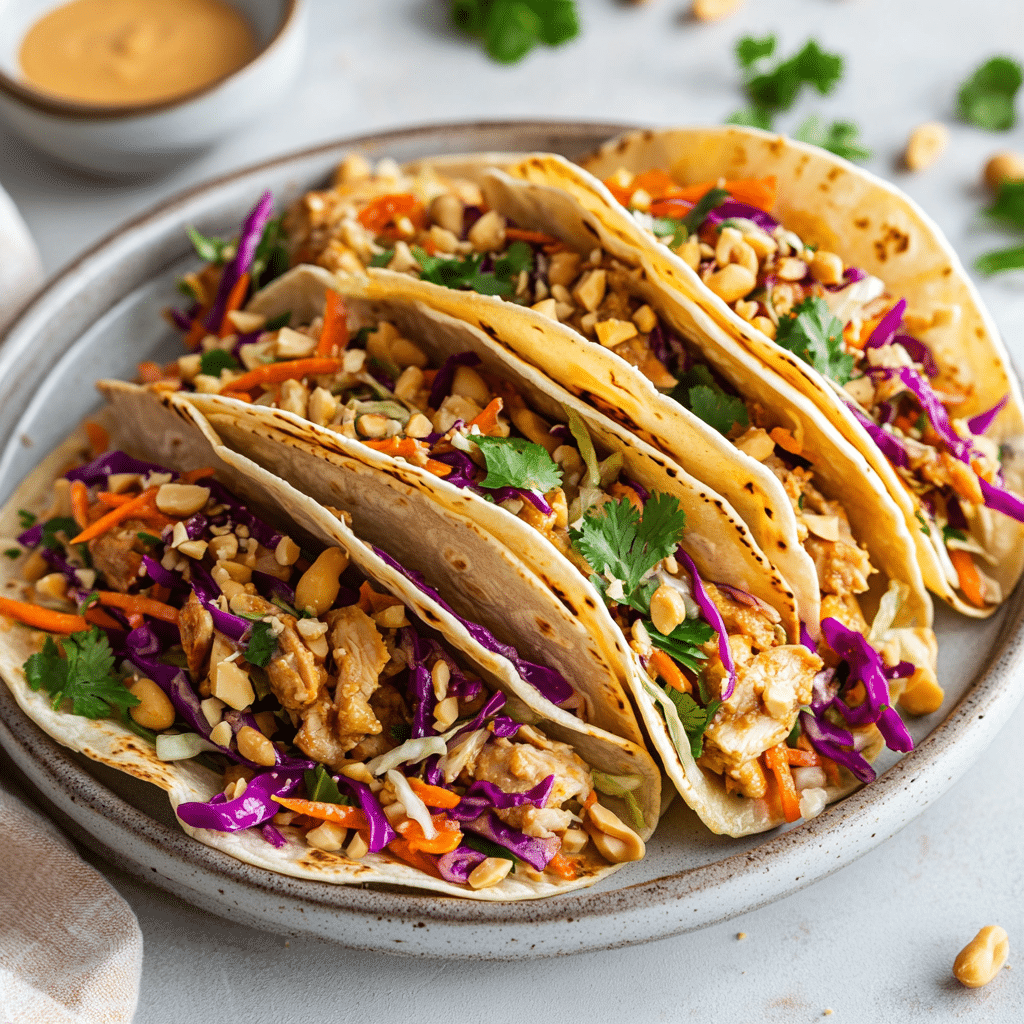 Savory Thai Street Tacos with Spicy Peanut Slaw — chef-tested restaurant-quality photo