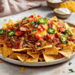 How to make Smoky Bacon BBQ Pulled Pork Nachos — key cooking step