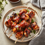 How to make Smoky BBQ Bacon Wrapped Chicken Skewers for Game Day — key cooking step