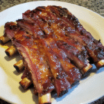 How to make Smoky Bourbon BBQ Bacon Ribs with Maple Glaze — key cooking step