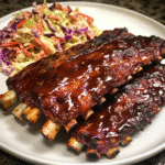 Smoky Maple Bourbon BBQ Ribs with Tangy Slaw — chef-tested restaurant-quality photo
