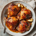 How to make Smoky Maple Glazed Chicken Thighs with Garlic — key cooking step