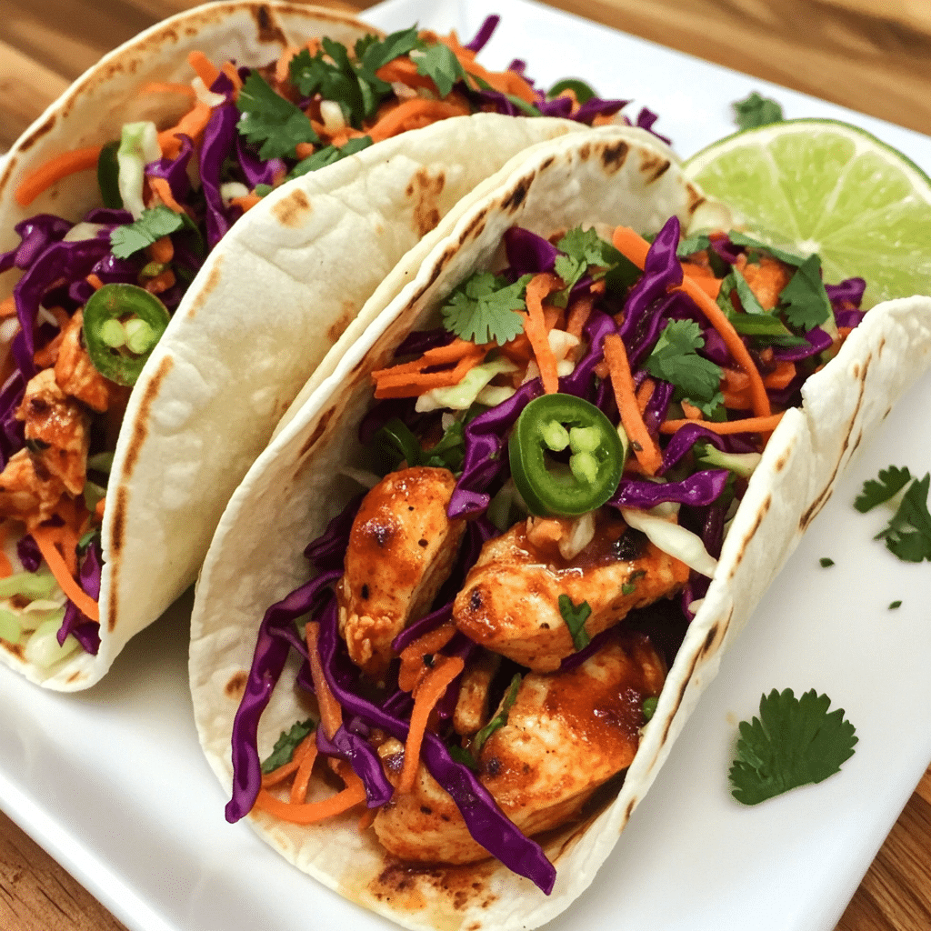 Spicy Chipotle Chicken Tacos with Fiery Slaw — chef-tested restaurant-quality photo