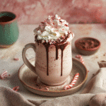 How to make Spiked Peppermint Hot Chocolate Shake with Whipped Cream — key cooking step